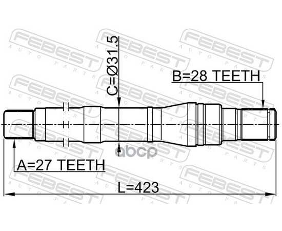 Купить ВАЛ ПРИВОДА ПРАВЫЙ HYUNDAI SANTA FE 06- 1212-SFBM