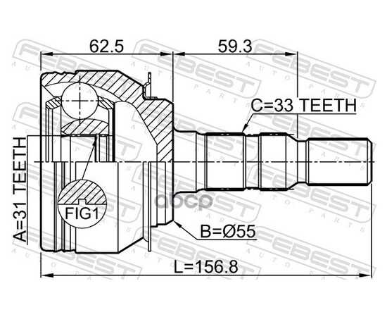 Купить ШРУС ВНЕШНИЙ CHEVROLET CRUZE 2010-2017 1010-J300