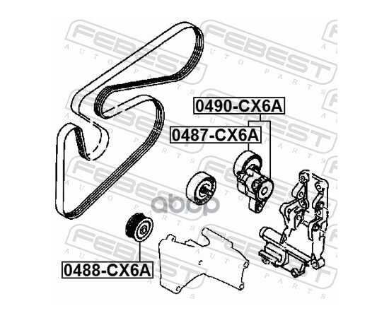 Купить НАТЯЖИТЕЛЬ РЕМНЯ MITSUBISHI LANCER CY 2007- FEBEST 0490-CX6A