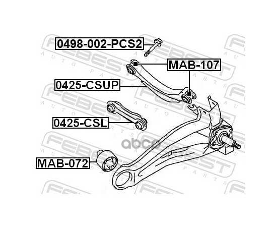 Купить БОЛТ ВЕРХН РЫЧАГА ЗАДН ПОДВЕСКИ NISSAN QASHQAI J10/J11 0498-002-PCS2