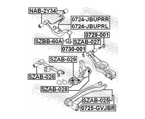 Купить БОЛТ С ЭКСЦЕНТРИКОМ SUZUKI GRAND VITARA/ESCUDO JB416/JB420/JB627 2006-2014 0729-001