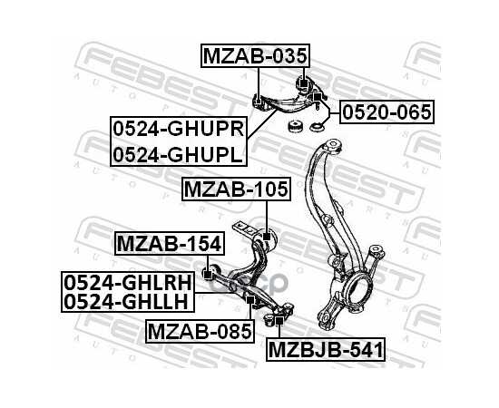 Купить РЫЧАГ ВЕРХН ПРАВЫЙ MAZDA 6 GH 2008-2013 0524-GHUPR