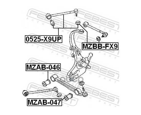 Купить РЫЧАГ ЗАДН ПОДВЕСКИ ПОПЕРЕЧНЫЙ С ШАРОВОЙ MAZDA MILENIA 95-02, XEDOS 9 93-00 0525-X9UP