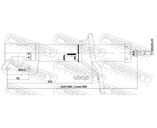 Купить АМОРТИЗАТОР ПЕРЕДНИЙ ПРАВЫЙ HYUNDAI SANTA FE 00 (2000-2005) [DOM] 12110-018FR