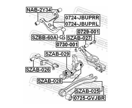 Купить РЫЧАГ ЗАДН ПОДВЕСКИ ВЕРХН ПРАВЫЙ SUZUKI GRAND VITARA/ESCUDO 2006-2014 0724-JBUPRR