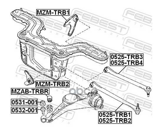 Купить РЫЧАГ ЗАДН ПОДВЕСКИ ВЕРХН ЛЕВЫЙ MAZDA TRIBUTE 01-11 0525-TRB3