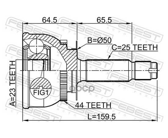 Купить ШРУС НАРУЖНЫЙ 23X50X25 HYUNDAI ELANTRA/LANTRA (CA) 2000-2006 FEBEST 1210-MATA44