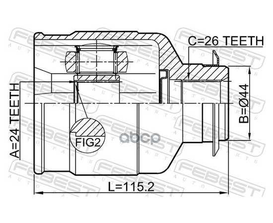 Купить ШРУС ВНУТРЕННИЙ ПРАВЫЙ 24X44X26 HYUNDAI IX35/TUCSON 10MY 2009-2015 FEBEST 1211-IX354WDRH