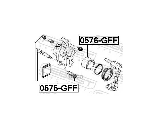 Купить РЕМКОМПЛЕКТ СУППОРТА ТОРМОЗНОГО MAZDA 323 BJ 1998-2004 FEBEST 0575-GFF