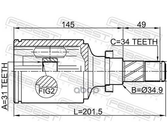 Купить ШРУС ВНУТРЕННИЙ ПРАВЫЙ 31X34.9X34 CHEVROLET CRUZE 1011-J300RH