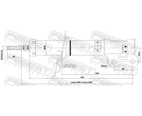 Купить АМОРТИЗАТОР ПЕРЕДНИЙ ЛЕВЫЙ HYUNDAI ACCENT 11 (2010-2014) [K1] 12110-022FL