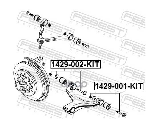 Купить БОЛТ С ЭКСЦЕНТРИКОМ РЕМКОМПЛЕКТ SSANG YONG ACTYON 2001-2013 FEBEST 1429-001-KIT