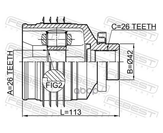 Купить ШРУС ВНУТРЕННИЙ ПРАВЫЙ 26X42X26 FEBEST 1211-SFMTRH