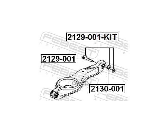 Купить БОЛТ С ЭКСЦЕНТРИКОМ ЗАДНИЙ (СХОД-РАЗВАЛ) FORD FOCUS 2 FEBEST 2129-001