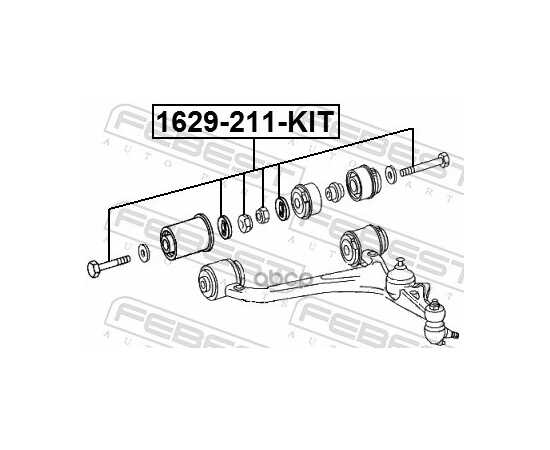 Купить БОЛТ С ЭКСЦЕНТРИКОМ MERCEDES BENZ E-CLASS 211 4 MATIC 2002-2009 FEBEST 1629-211-KIT