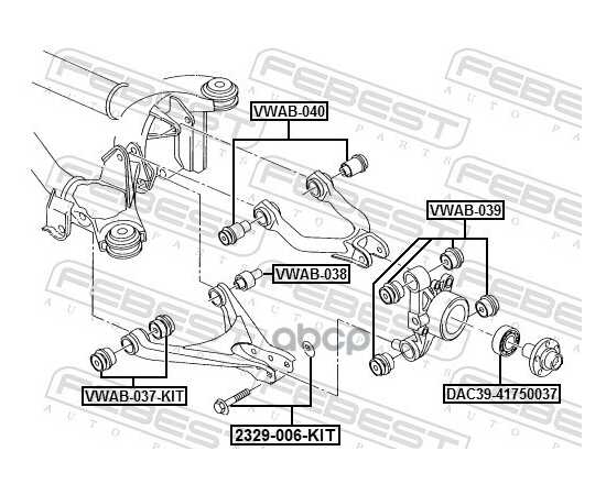 Купить БОЛТ С ЭКСЦЕНТРИКОМ РЕМКОМПЛЕКТ AUDI A6 AVANT (4F5) 2005-2011 FEBEST 2329-006-KIT