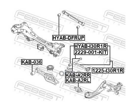 Купить БОЛТ С ЭКСЦЕНТРИКОМ РЕМКОМПЛЕКТ HYUNDAI I30 12 (CZECH PLANT-AUS) 2012-2015 FEBEST 2229-001-KIT