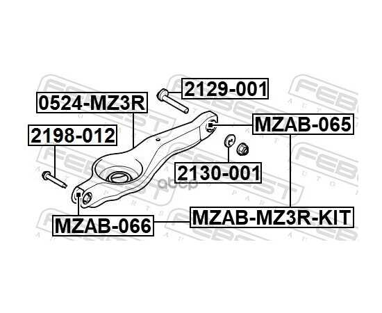 Купить БОЛТ КРЕПЛЕНИЯ ПОДВЕСКИ FORD FOCUS C-MAX CAP 2003-2007 [EU] FEBEST 2198-012