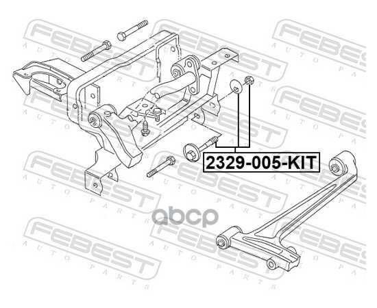 Купить БОЛТ С ЭКСЦЕНТРИКОМ РЕМКОМПЛЕКТ VOLKSWAGEN EUROVAN 1996-2004 FEBEST 2329-005-KIT