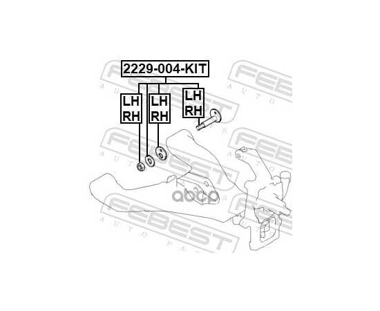 Купить БОЛТ С ЭКСЦЕНТРИКОМ РЕМКОПЛЕКТ KIA SORENTO 09 2009- 2229-004-KIT