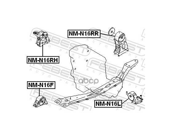 Купить ОПОРА ДВИГАТЕЛЯ ЗАДНЯЯ NISSAN ALMERA N16 FEBEST NM-N16RR