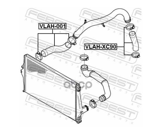 Купить ПАТРУБОК СИСТЕМЫ ОХЛАЖДЕНИЯ VOLVO XC90 2003- VLAH-001