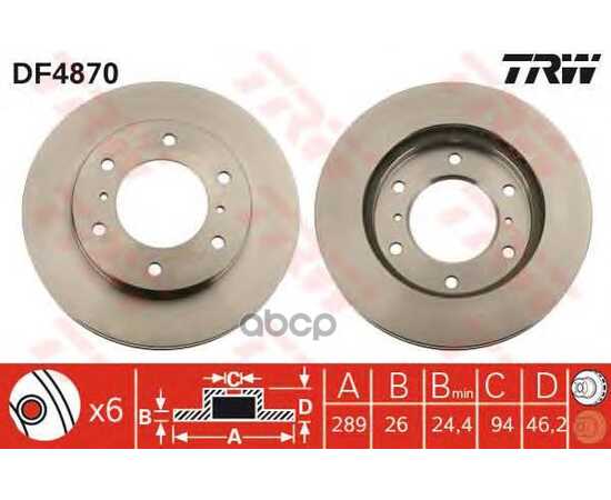 Купить ДИСК ТОРМОЗНОЙ ПЕРЕДНИЙ MITSUBISHI PAJERO III-IV DF4870