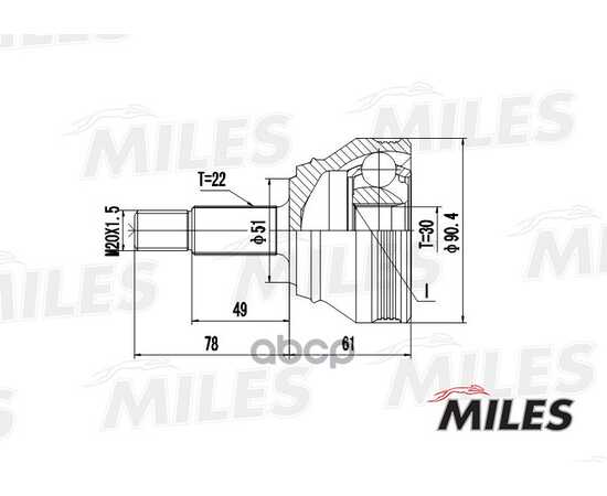 Купить ШРУС НАРУЖНЫЙ VW G1/G2/G3/PASSAT/POLO/SEAT TOLEDO 1.6-2.0 82-99 (GKN 301070) GA20516