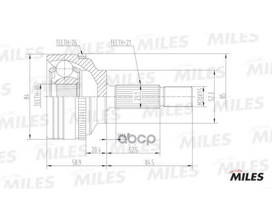 Купить ШРУС НАРУЖНЫЙ С ABS RENAULT LOGAN/CLIO (GKN 303228) GA20387