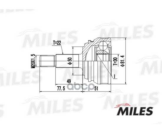 Купить ШРУС НАРУЖНЫЙ VW G1/CADDY 1.1-1.8 77-92 (GKN 302115) GA20515