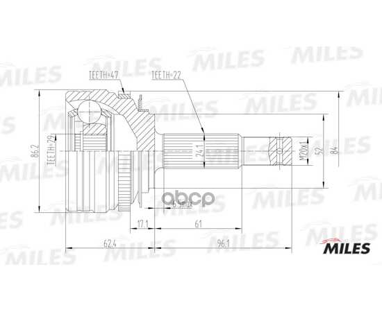 Купить ШРУС НАРУЖНЫЙ CHEVROLET LANOS 1.4/1.5 97- (С ABS) (GKN 303892) GA20050