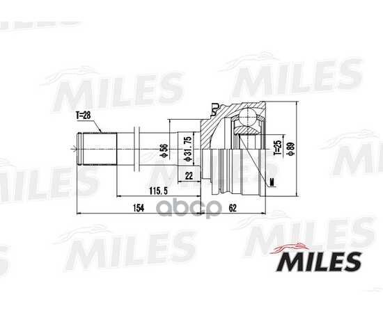 Купить ШРУС НАРУЖНЫЙ MITSUBISHI PAJERO/MONTERO 2.0-3.0 86-96 (GKN 302637) GA20277