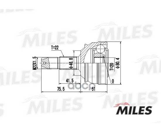 Купить ШРУС НАРУЖНЫЙ FIAT BRAVA/BRAVO/PUNTO/TIPO 1.1-1.9D 87-01 (GKN 301976) GA20088