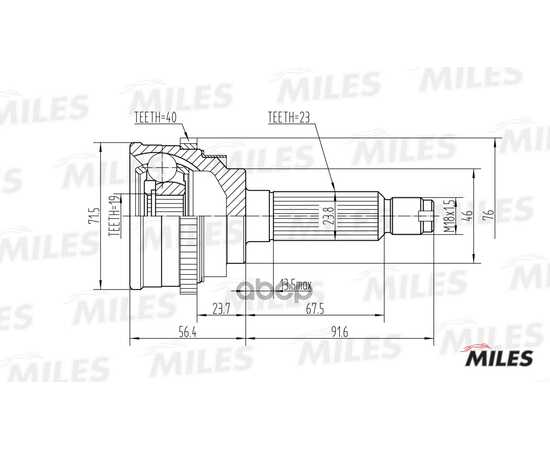 Купить ШРУС НАРУЖНЫЙ DAEWOO MATIZ 0.8/1.0 98- (С ABS) (GKN 303339) GA20080