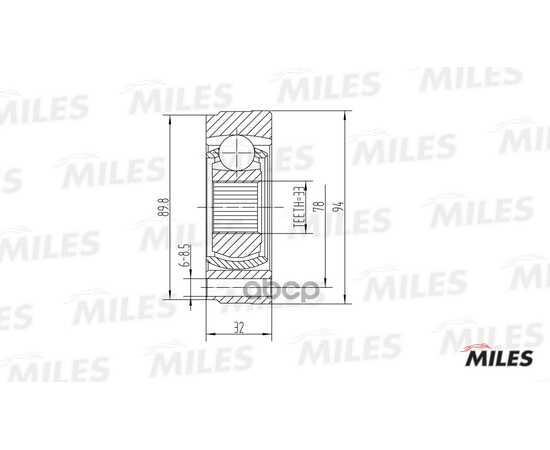 Купить ШРУС ВНУТРЕННИЙ AUDI 80/VW G1/G2/G3/PASSAT/POLO 1.3-2.3 72-06 (GKN 302230) GA10006