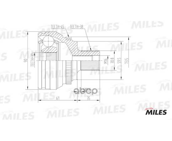 Купить ШРУС НАРУЖНЫЙ AUDI 100/80/A6/V8 2.5D-4.2 88-97 (GKN 300855) GA20007