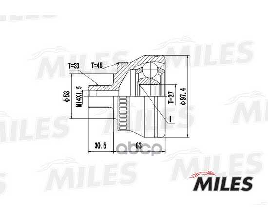 Купить ШРУС НАРУЖНЫЙ AUDI A4/A6/VW PASSAT/SKODA SUPERB 1.9D 98- (С ABS) (GKN 303408) GA20038