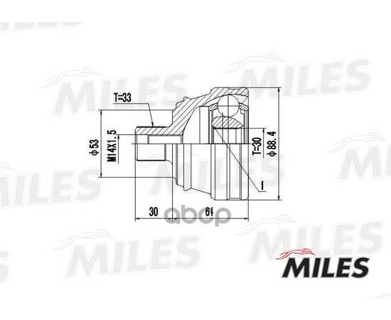 Купить ШРУС AUDI 80 1.6-2.0 86-96 (GKN 301951) GA20571