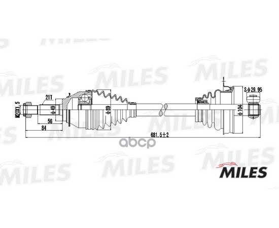 Купить ПРИВОД В СБОРЕ ЛЕВЫЙ БЕЗ ABS RENAULT LOGAN (GKN 304508) GC01112