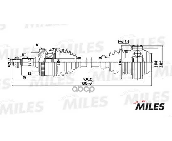 Купить ПРИВОД В СБОРЕ ЛЕВЫЙ/ПРАВЫЙ MERCEDES BENZ W638 2.0D/2.2D 99-03 (ABS) (GKN 303152) GC00076