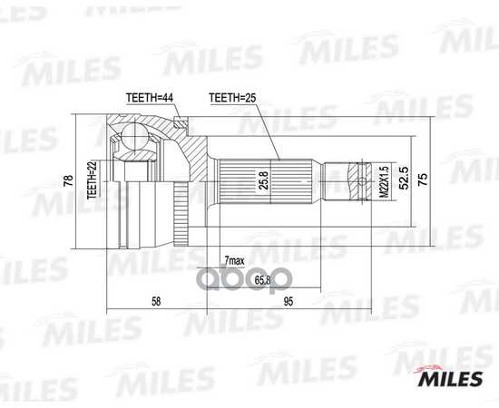 Купить ШРУС НАРУЖНЫЙ HYUNDAI ACCENT 01 (C ABS) (GSP 824065) GA20537