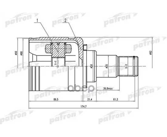 Купить ШРУС ВНУТРЕННИЙ ЛЕВЫЙ 27X50X24 TOYOTA CAMRY ACV30MCV30 01-06  PCV1570