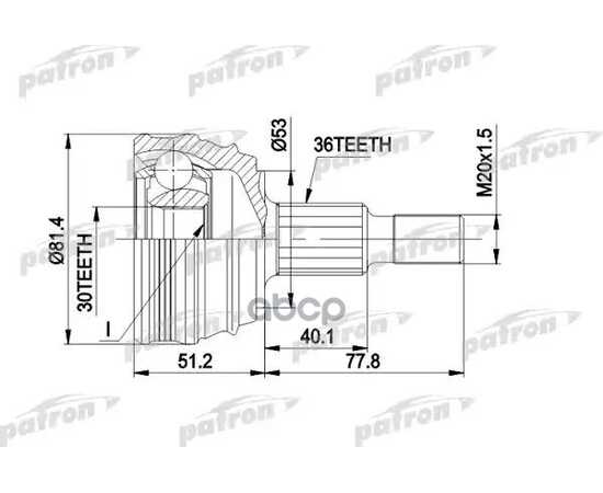 Купить ШРУС НАРУЖНЫЙ 36X53X30 AUDI A3 1.6 09/96-08/00, 08/00-, SEAT TOL PATRON PCV1241