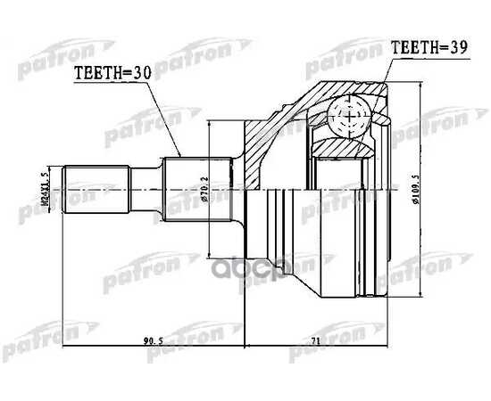 Купить ШРУС НАРУЖНЫЙ 30X70.3X39 MERCEDES BENZ ML-CLASS 164 04- PCV1756