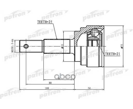 Купить ШРУС НАРУЖНЫЙ 25X55X21 NISSAN ALMERA N16 (UKP) 03-06  PCV1408