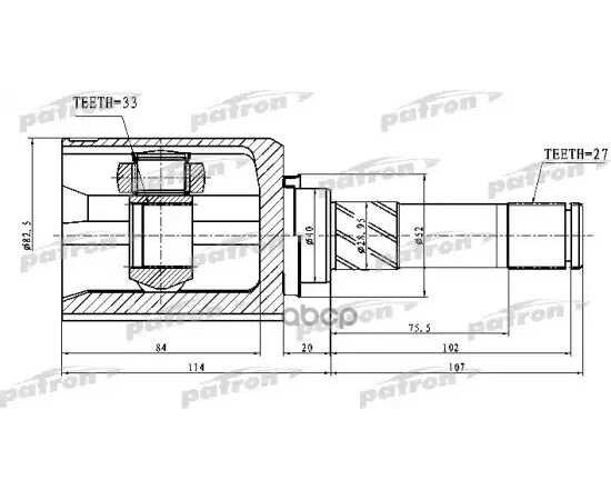 Купить ШРУС ВНУТРЕННИЙ ЛЕВЫЙ 27X40X33 NISSAN QASHQAI J10F 06- PCV1745