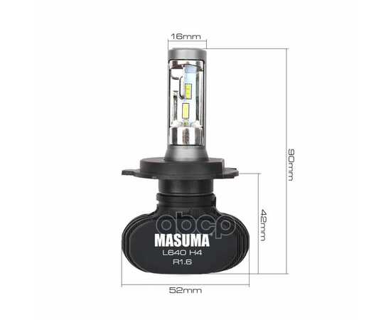 Купить ЛАМПА СВЕТОДИОДНАЯ 12/24V H4 18W 4000LM P43T 6000K MASUMA LED 2 ШТ. КАРТОН L640