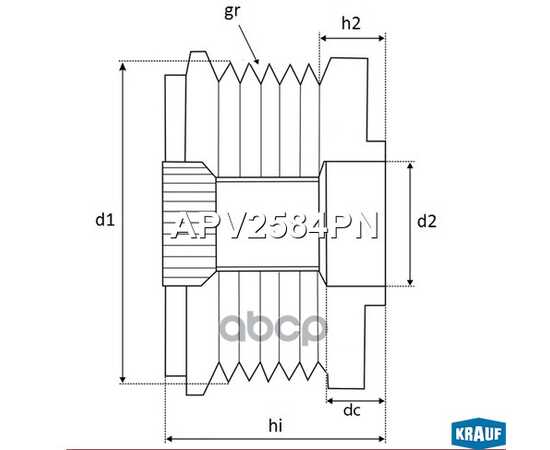 Купить ШКИВ ОБГОННЫЙ ГЕНЕРАТОРА RENAULT CLIO/LAGUNA/SCENIC/SYMBOL 1.4/1.6L 16V KRAUF APV2584PN