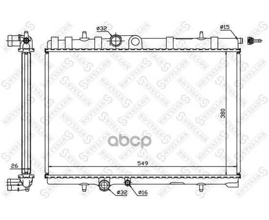 Купить РАДИАТОР СИСТЕМЫ ОХЛАЖДЕНИЯ CITROEN XSARA, PEUGEOT 307 1.6/2.0 16V 00> STELLOX 1025064_SX