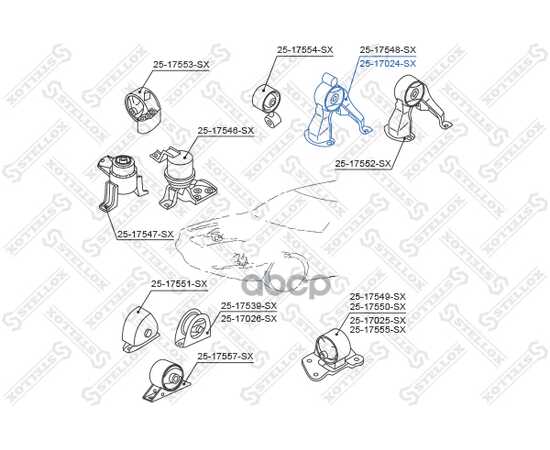 Купить ПОДУШКА ДВС ЗАДНЯЯ MITSUBISHI LANCER CS1A/CS2A/S3A 00> STELLOX 2517024_SX